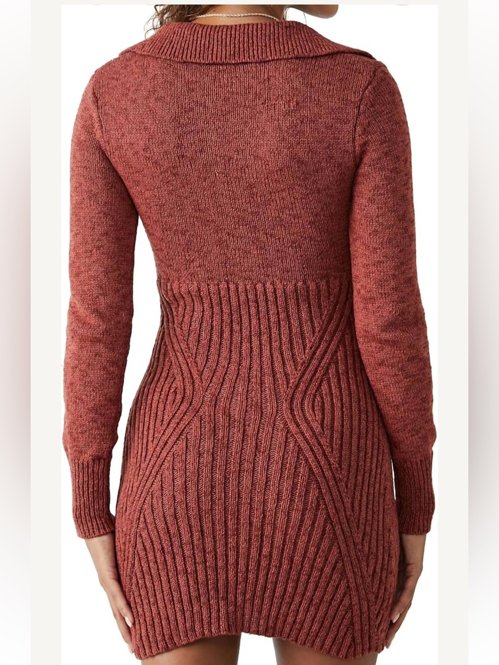 Free People Rust Zip-Front Ribbed Mini Dress - Picture 3 of 3